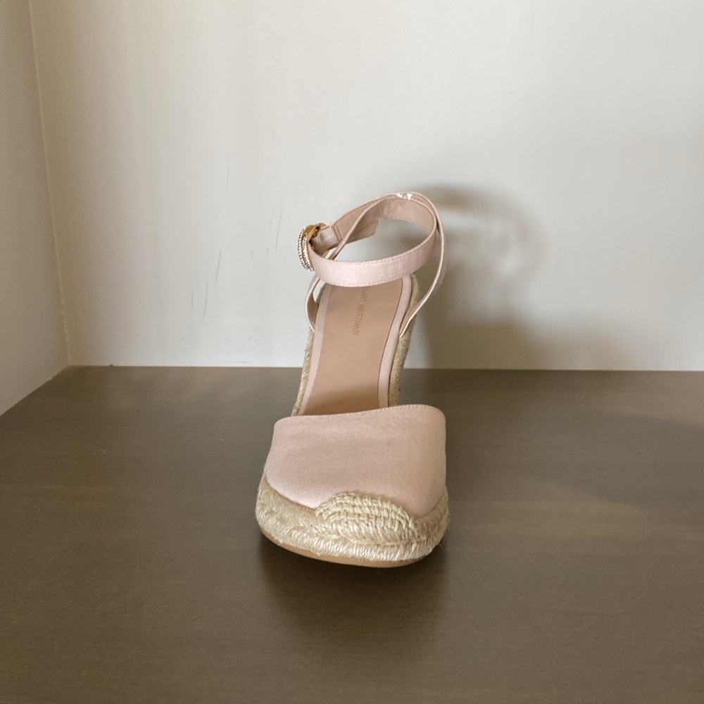 Stuart Weizmann espadrille wedge light pink size 10 - Picture 2 of 9